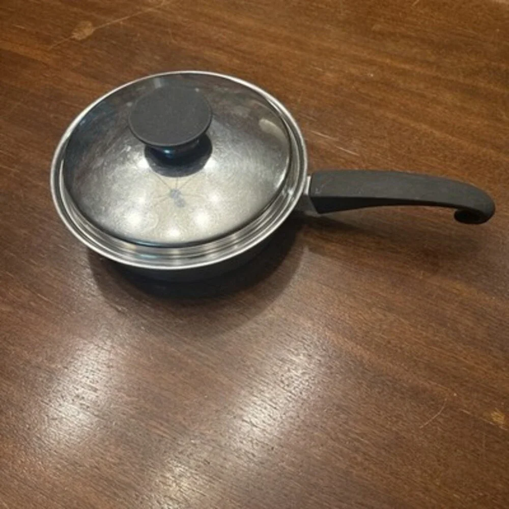 Vintage Seal O Matic Thermium Stainless Steel Pots USA 3 PC Set